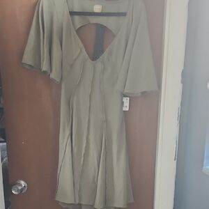 FREE PEOPLE Elegant Olive Green Women's Dress BRAND NEW with TAGS
